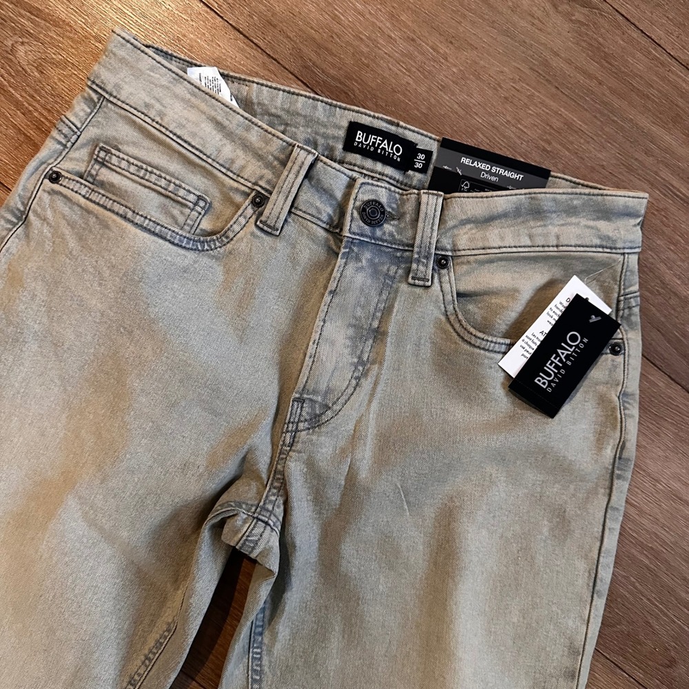 Buffalo David Bitton Driven Relaxed Straight Jeans Dirty Blasted 30x30 NEW